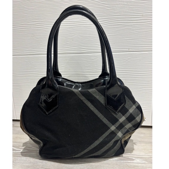 Vivienne Westwood Black &Brown Checkered Handbag w/ Patent Leather Accents! VTG! - Picture 3 of 13